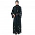 Premium Front open abaya with full Zari embroidery work- Green